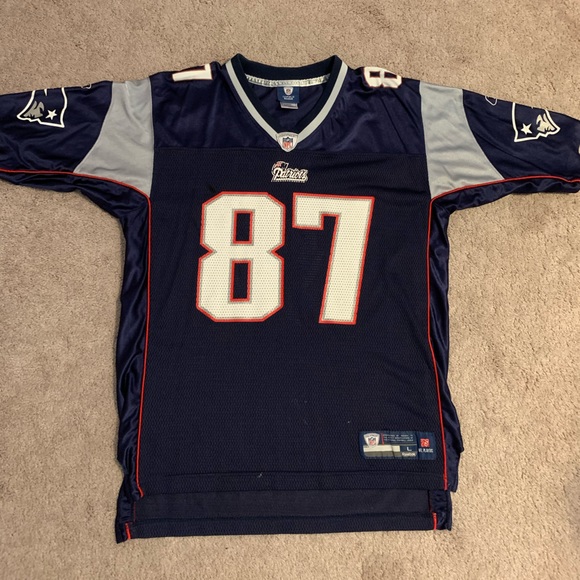 New England Patriots #87 Rob Gronkowski Jersey L Blue NFL Reebok - Picture 1 of 5